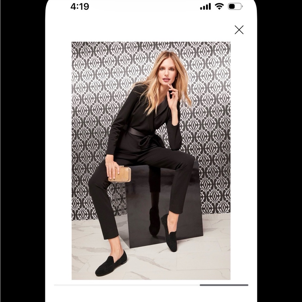 Adrianna Papell Black Tuxedo Jumpsuit - Picture 8 of 9